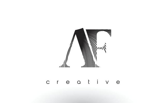 AF Logo Design With Multiple Lines and Black and White Colors.