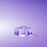 glass and caustics object, 3d render abstract background. photo