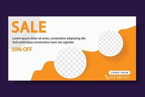 Elegante diseño de banner de venta amarillo vector. vector