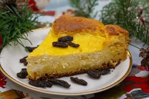 Romanian pasca or cheese pie traditionally made for Christmas and Easter holliday photo