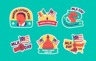 Martin Luther King Day Sticker Set vector