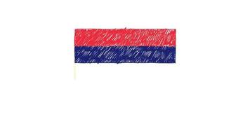 Mauritius Flag Marker or Pencil Sketch Animation Video
