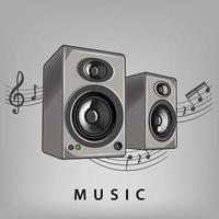 Music speaker icon. Cartoon illustration of music speaker vector