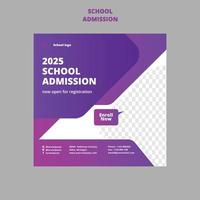 School admission social media post template vector