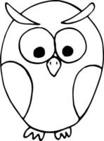 owl hand drawn doodle.  scandinavian, nordic, minimalism, monochrome. bird children print sticker decor coloring vector