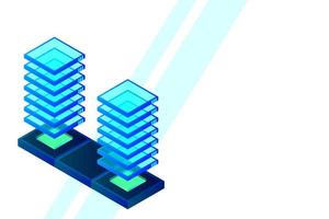 Mainframe, powered server, high technology concept, data center, cloud data storage isometric vector