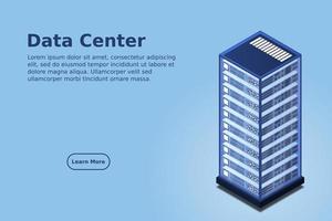 mainframe, servidor alimentado, concepto de alta tecnología, centro de datos, almacenamiento de datos en la nube vector