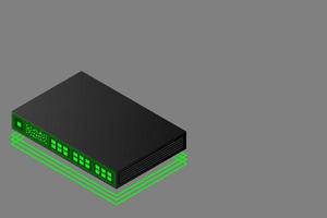 Isometric Switch with Up link Port vector