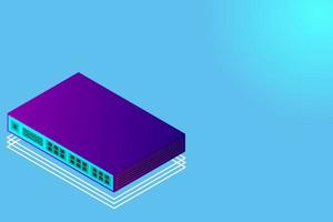 Isometric Switch with Up link Port vector