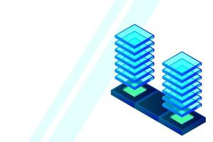 Mainframe, powered server, high technology concept, data center, cloud data storage isometric vector