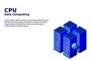 Mainframe, powered server, high technology concept, data center, cloud data storage vector