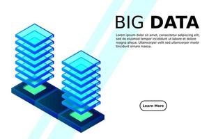 Mainframe, powered server, high technology concept, data center, cloud data storage isometric vector