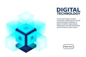 Server. Digital space. Data storage. Data center. Big Date. Conceptual illustration, data flow vector