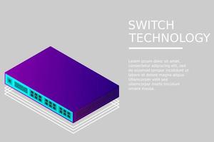 Isometric Switch with Up link Port vector