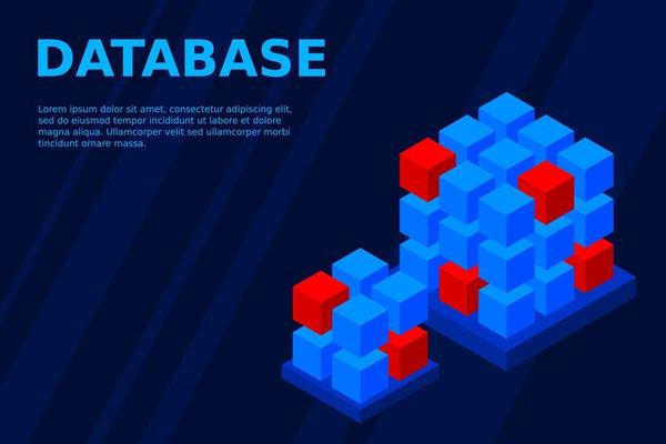 Isometric Digital Technology Web Banner. BIG DATA Machine Learning Algorithms. Analysis and Information