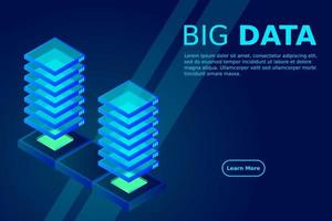 Mainframe, powered server, high technology concept, data center, cloud data storage isometric vector