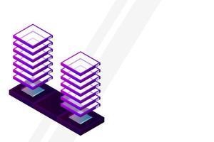 Mainframe, powered server, high technology concept, data center, cloud data storage isometric vector