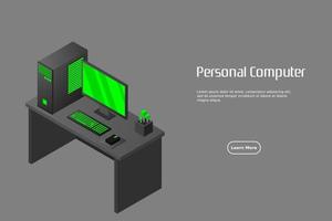 computadora personal isométrica vector