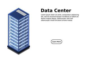 mainframe, servidor alimentado, concepto de alta tecnología, centro de datos, almacenamiento de datos en la nube vector