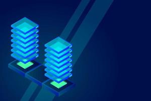 Mainframe, powered server, high technology concept, data center, cloud data storage isometric vector