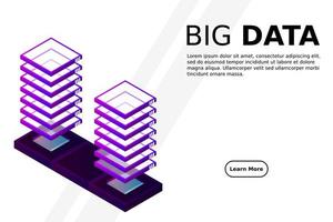 Mainframe, powered server, high technology concept, data center, cloud data storage isometric vector