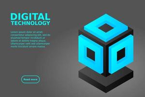 Server. Digital space. Data storage. Data center. Big Date. Conceptual illustration, data flow vector