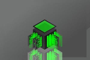 Data center isometric icon, database and cloud data storage concept, PCB slot, server room vector