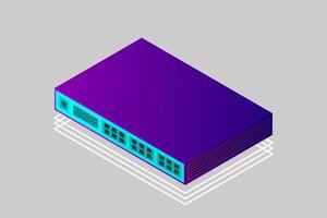 Isometric Switch with Up link Port vector