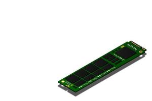 NVME Express M.2 memory realistic 3d isometric illustration, random access memory, personal computer hardware component vector