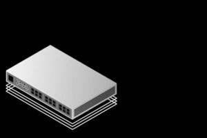 Isometric Switch with Up link Port vector