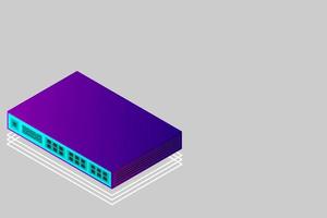 Isometric Switch with Up link Port vector