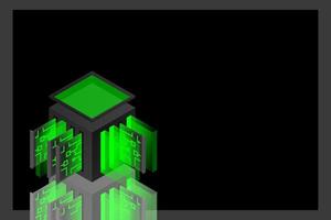 Data center isometric icon, database and cloud data storage concept, PCB slot, server room vector