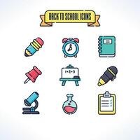 It's Back To School Time Icons vector