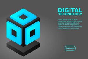 Server. Digital space. Data storage. Data center. Big Date. Conceptual illustration, data flow vector