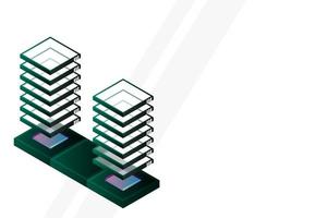 Mainframe, powered server, high technology concept, data center, cloud data storage isometric vector