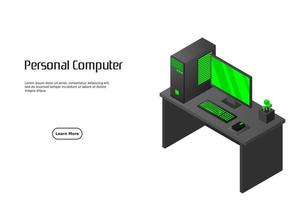 Isometric personal computer vector