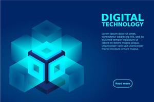 Server. Digital space. Data storage. Data center. Big Date. Conceptual illustration, data flow vector