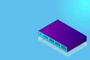 Isometric Switch with Up link Port vector