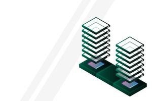 Mainframe, powered server, high technology concept, data center, cloud data storage isometric vector