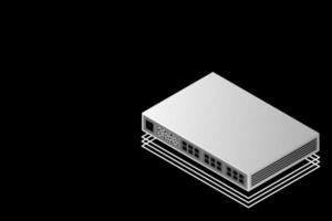 Isometric Switch with Up link Port vector