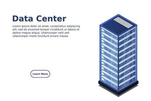 mainframe, servidor alimentado, concepto de alta tecnología, centro de datos, almacenamiento de datos en la nube vector