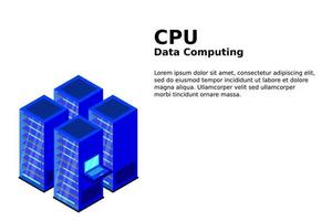 Mainframe, powered server, high technology concept, data center, cloud data storage vector