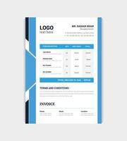 Colorful Invoice Design template. corporate abstract pricing table sheet design layout vector