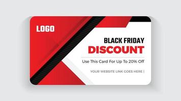Black friday discount card design template vector