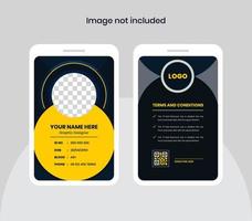 corporate official id card card design template or personal identity template colorful modern abstract theme vector