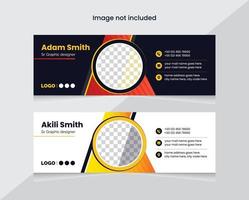 colorful modern email signature banner design template, mail footer banner template vector
