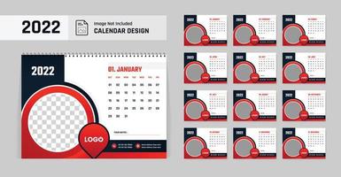 colorful new year desk calendar design template. modern and creative layout theme vector