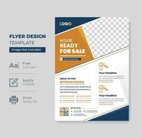 Modern real estate Business flyer design template. abstract shape-able layout for multipurpose use theme vector