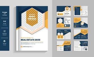 Pages Real estate business brochure design template layout. colorful modern and elegant abstract annual report or business profile design theme for multipurpose use. vector