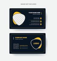 yellow and black color modern business card design template vector